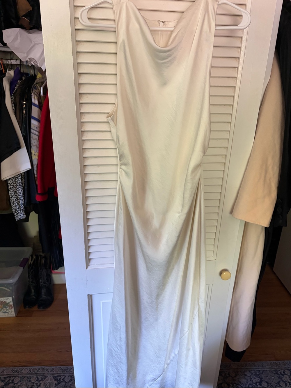Aritzia Wilfred Portrait Elegant Ivory Cowl-Neck long Dress